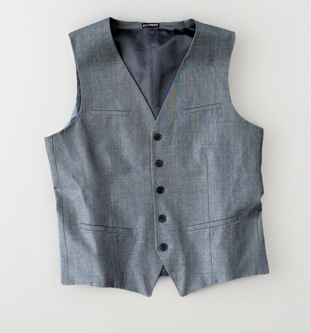 Express Men’s Gray Wool Vest Size M